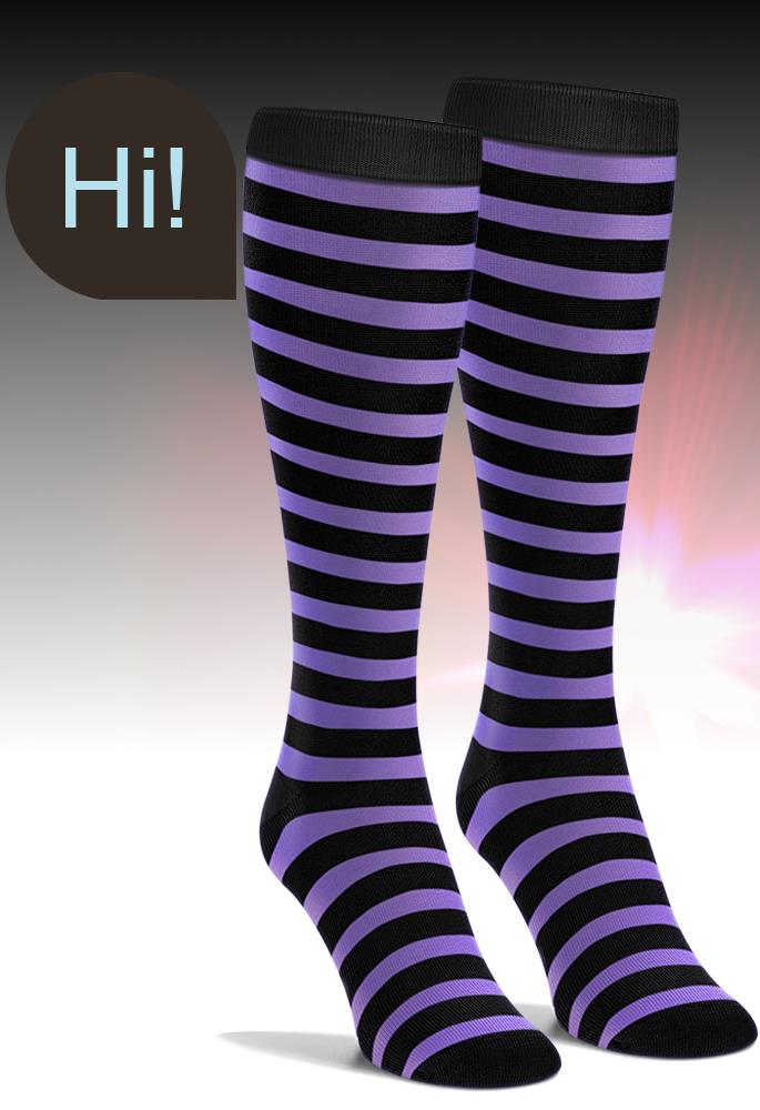 blue and black striped knee high socks