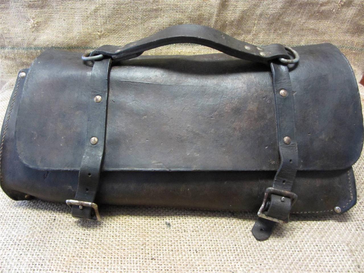 Vintage Leather Saddle Bag Satchel > Antique Horse Bit Old Western