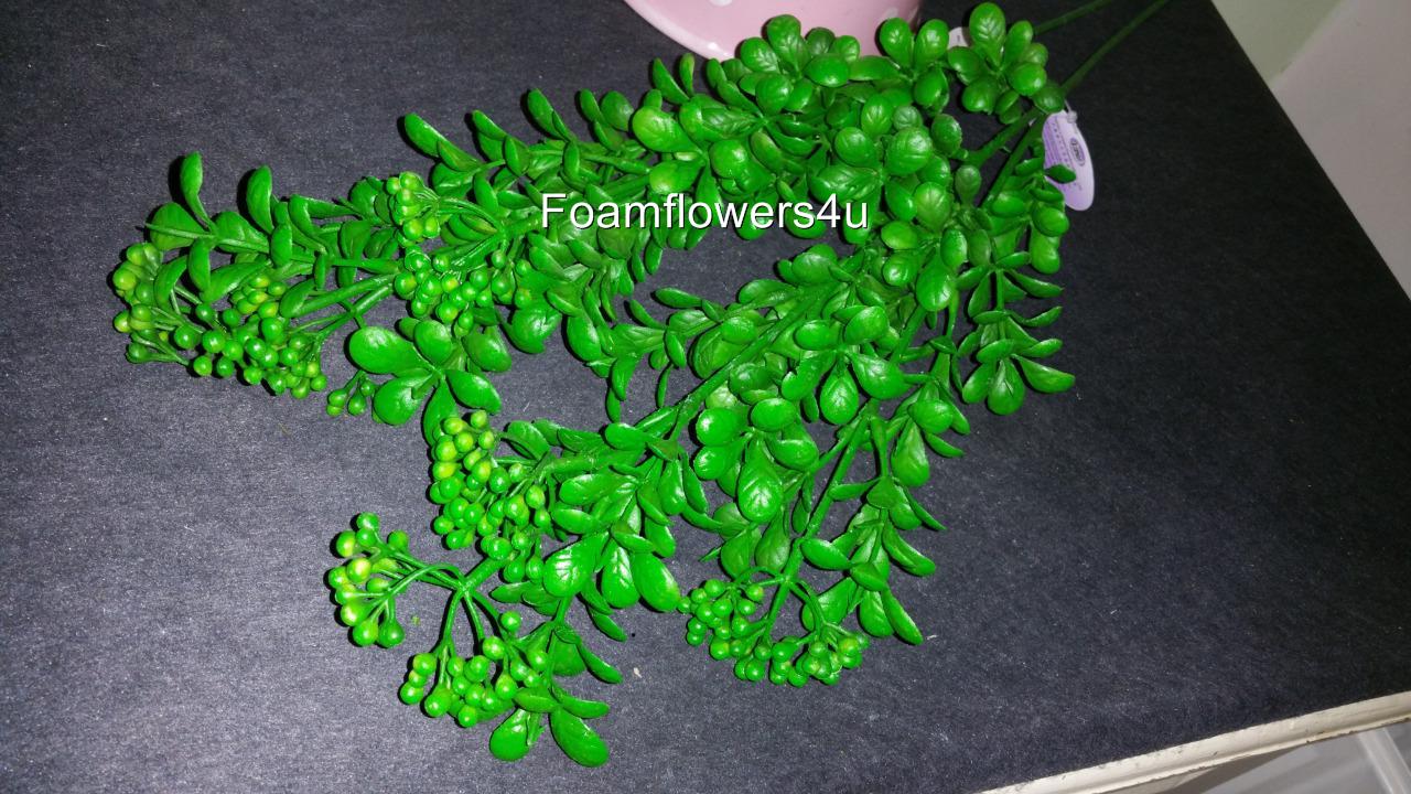 Long Stem Artificial Leaf Spray Bush Decorative Plant Foliage Leaves 6