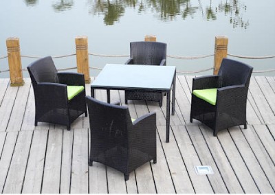 Outdoor Patio Furniture Wicker on Rattan Wicker 5pc Outdoor Patio Furniture Dining Set   Ebay