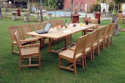 Teak Patio on Rialto 13pc Teak Outdoor Patio Furniture Dining Set New Ebay