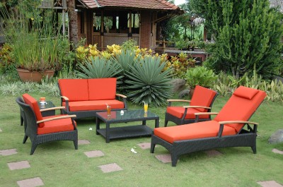 Teak Patio  on Rattan 6pc Outdoor Patio Furniture Deep Seating Set New   Ebay