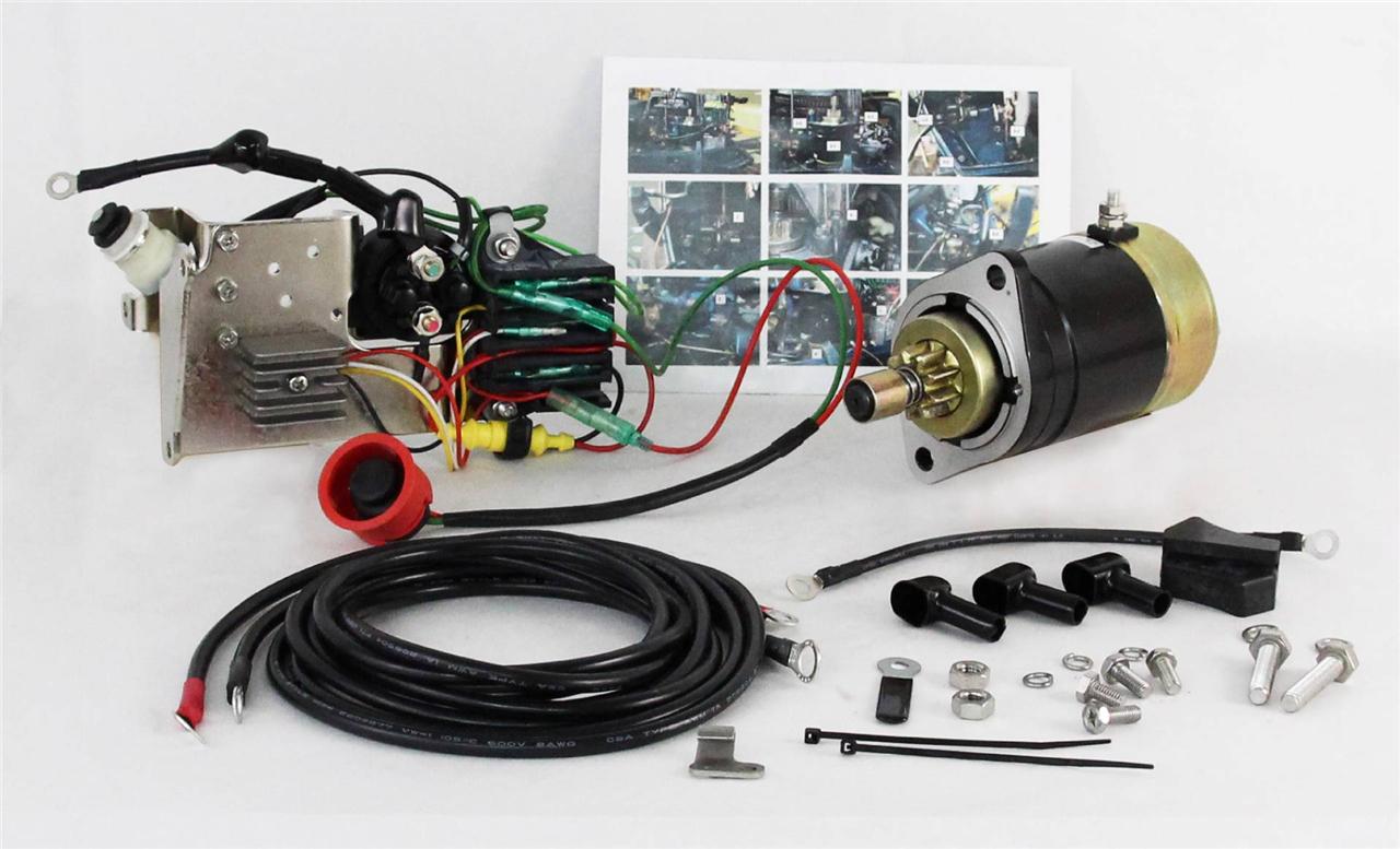 NEW ELECTRIC STARTER CONVERSION KIT FITS NISSAN TOHATSU 30HP ENGINES