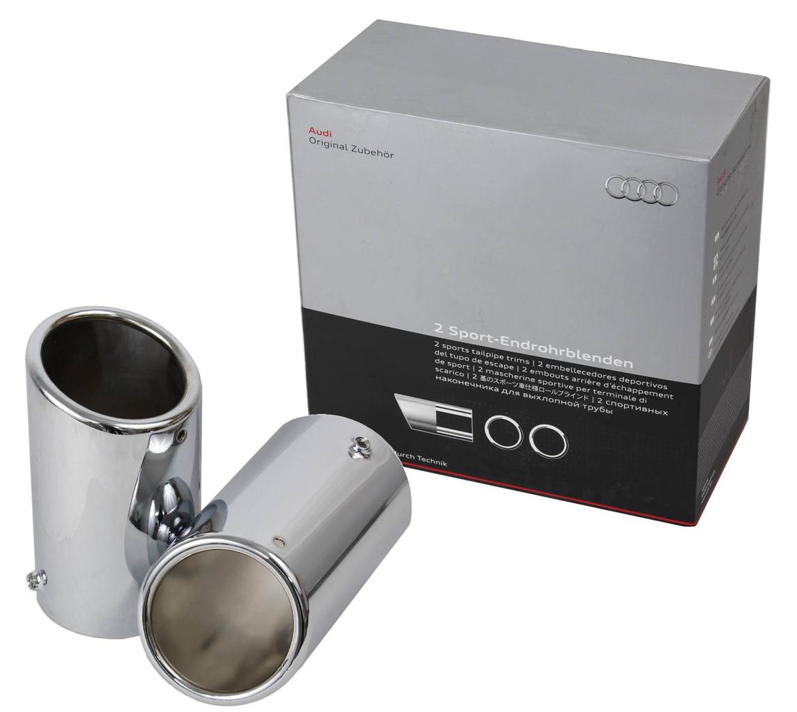 NEW OEM CHROME 65MM EXHAUST TIPS 2013 AUDI A4 SEDAN A5 CABRIOLET COUPE