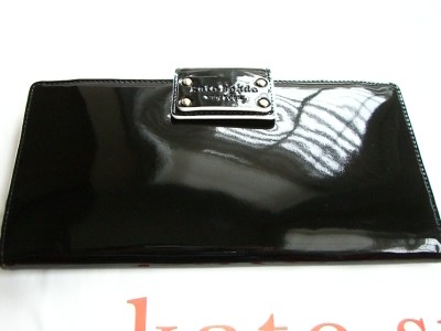 Kate Spade Pasadena Black Patent Leather Travel Wallet $175 | eBay