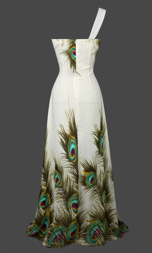 Unique Peacock Rhinestone Maxi Evening Gown Prom Dress S M L XL 18 Green