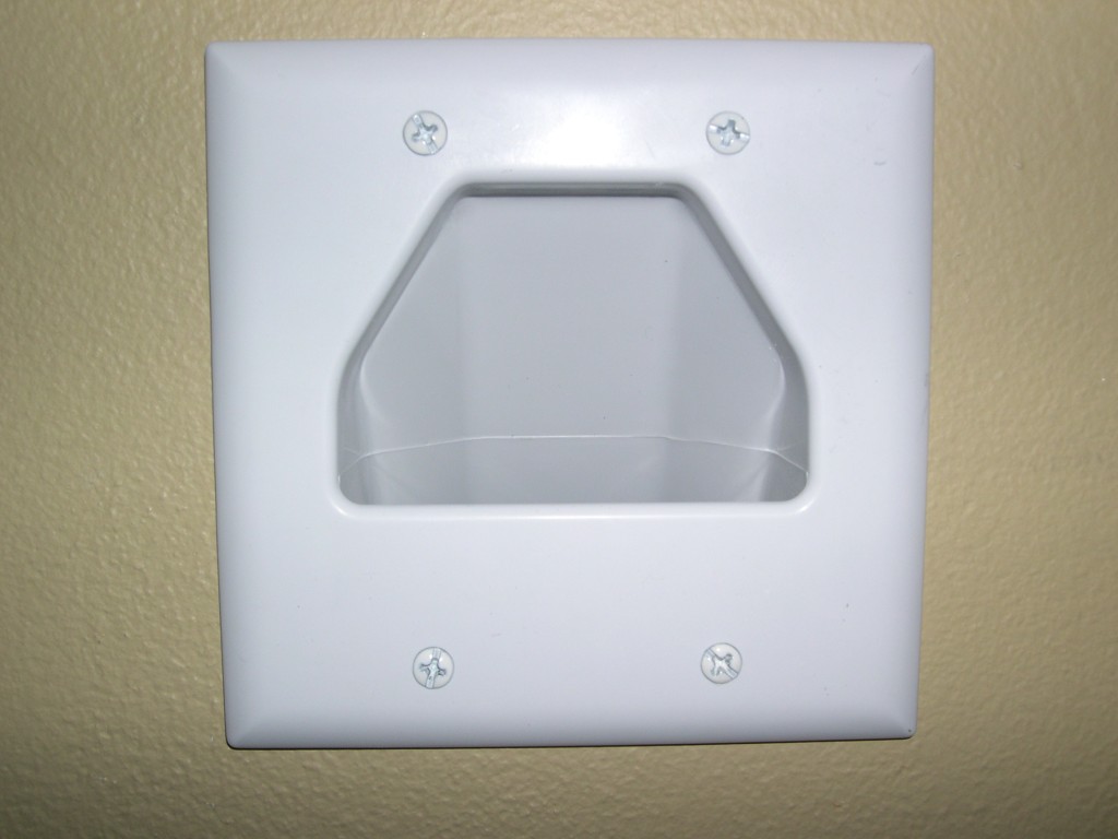 2Gang Recessed Low Voltage Cable Wall Plate (White) eBay