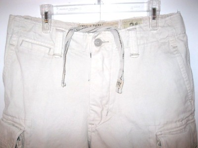 Cent Body Jewelry on Mens Abercrombie Fitch Heavy Twill 7 Pocket Cargo Shorts Khaki 31 32