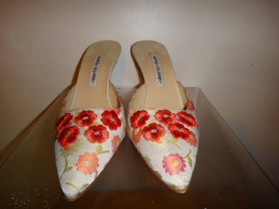 Size Shoes  Women on Blahnik Women S Multi Color Fabric Mules Pumps Heels Shoes Size 10 40
