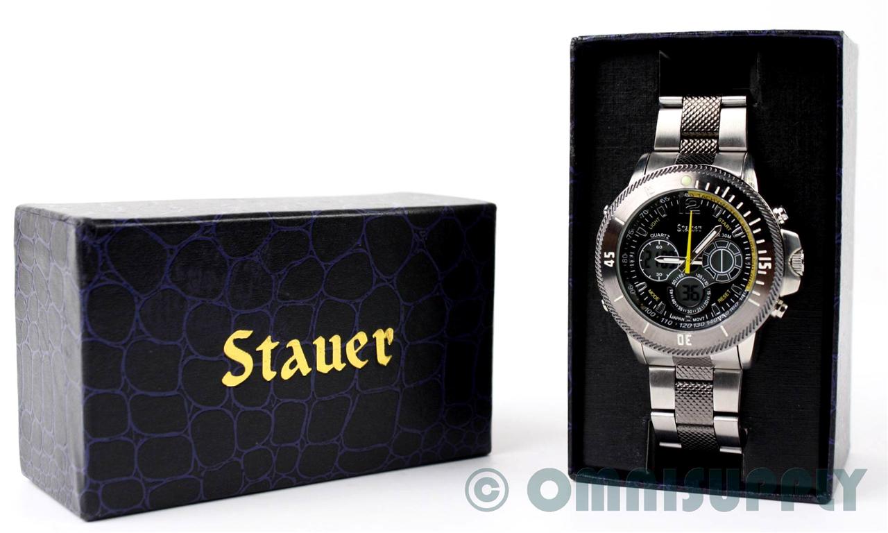 New Authentic Stauer Colossus Hybrid Chronograph Mens Wrist Watch