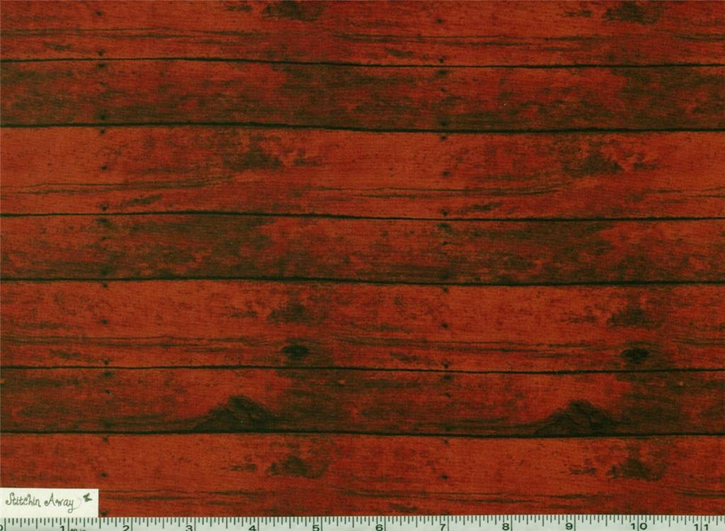 RED BARN, DISTRESSED WOOD Fabric, Quilting, Sewing New 100 Cotton eBay