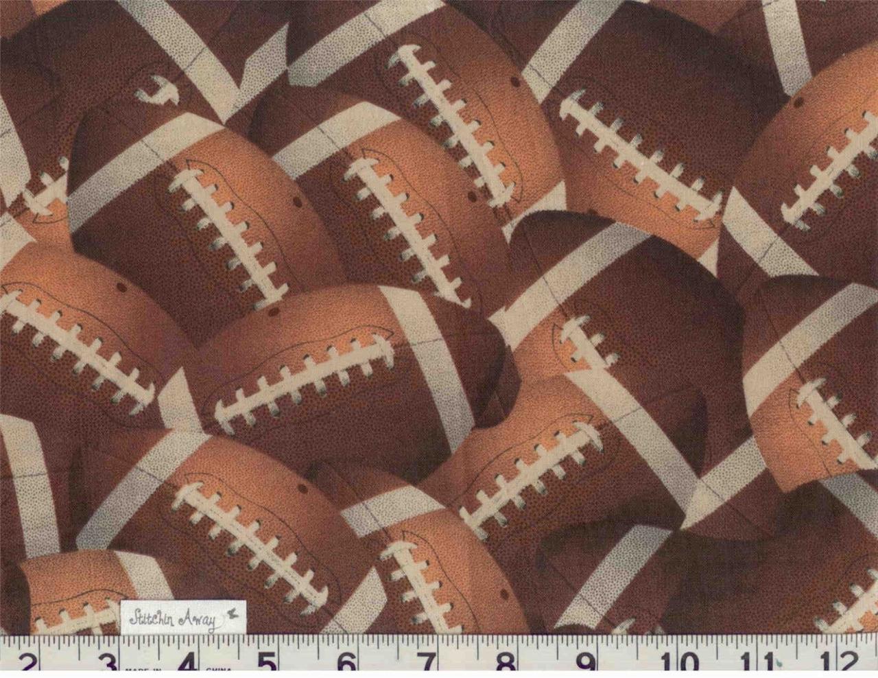 SPORTS Print Fabric BTY Quilting, Sewing FOOTBALL, BASEBALL, SOCCER