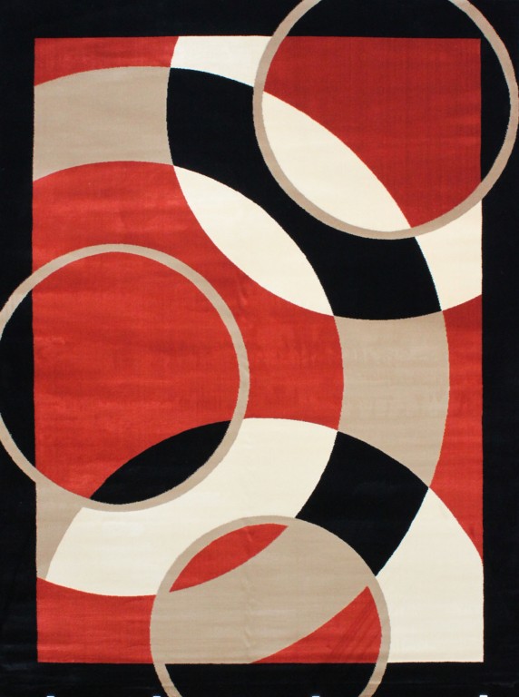 black burnt orange abstract beige cream 8x11 area rug