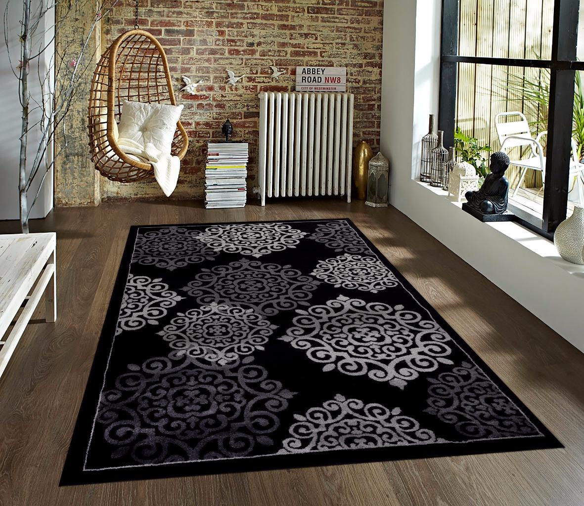 776 Black Gray Turquoise Modern Area Rug New Carpet 2x3, 5x7, 8x10 eBay