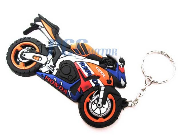 Honda motorcycle rubber keychains