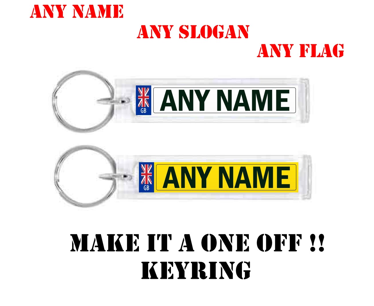 PERSONALISED NUMBER PLATE KEYRING eBay