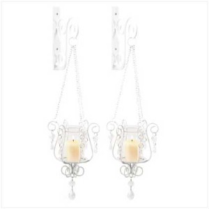 Shabby French Chic hanging wall sconce candle holders 2 eBay