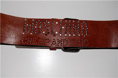 MOSCHINO CHEAP AND CHIC brown leather studded belt
