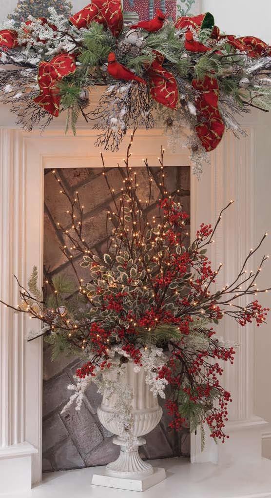 NEW RAZ Christmas Snowy Flocked Lighted Christmas Willow Branch 39 in