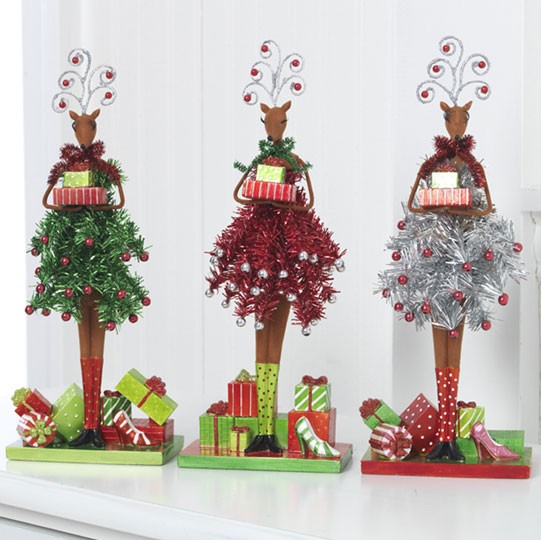 NEW RAZ Tinsel Town Reindiva Reindeer Ornaments s/3 eBay