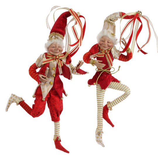 raz christmas elf 11 inch red and gold set of 2 posable raz christmas elf 11 inch red and gold set of 2 posable