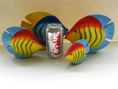 Tropical Bathroom Decor on Wooden Tropical Fish Home Decor Lot 4 Bath Blue Red Vgc Nautical Big