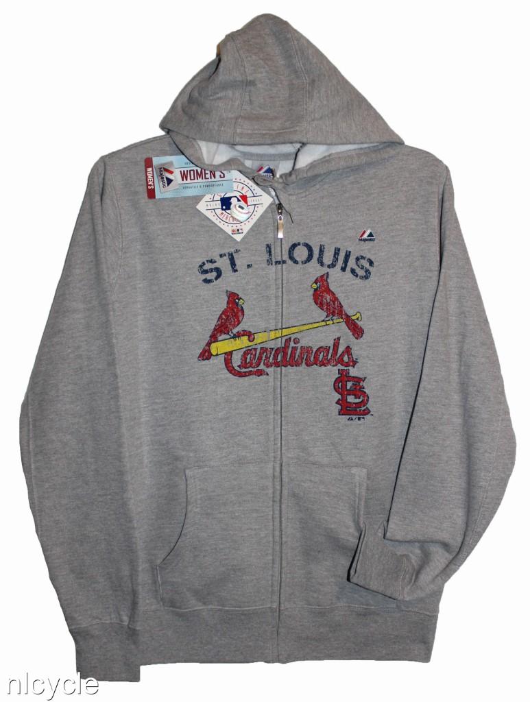 St Louis CARDINALS MLB StL MAJESTIC VINTAGE Style HOODIE JACKET Womens