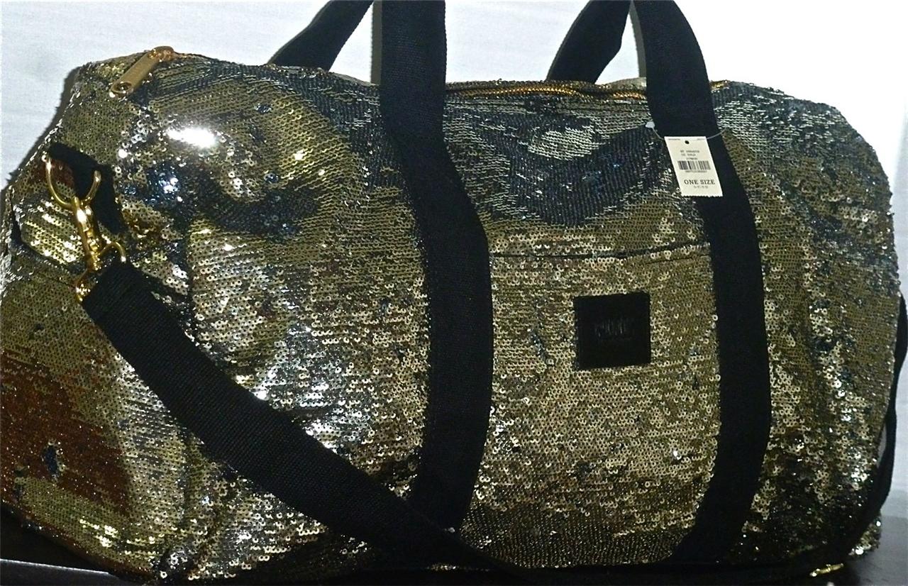 Victoria's Secret PINK Bling GoldSilver Sequin Duffle Luggage Tote CarryOn Bag eBay