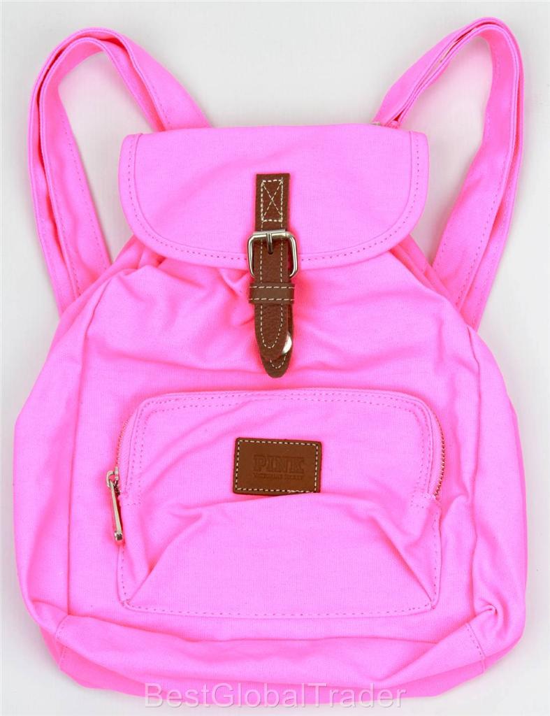 Victoria's Secret Pink Mini Backpack Purse Tote White Studs Leather Black Pink eBay