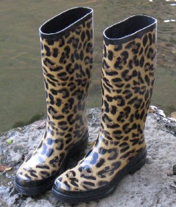 women's leopard rain boots