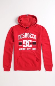 dc hoodie rob dyrdek pullover sweatshirt fleece alumni shoes red mens nwt