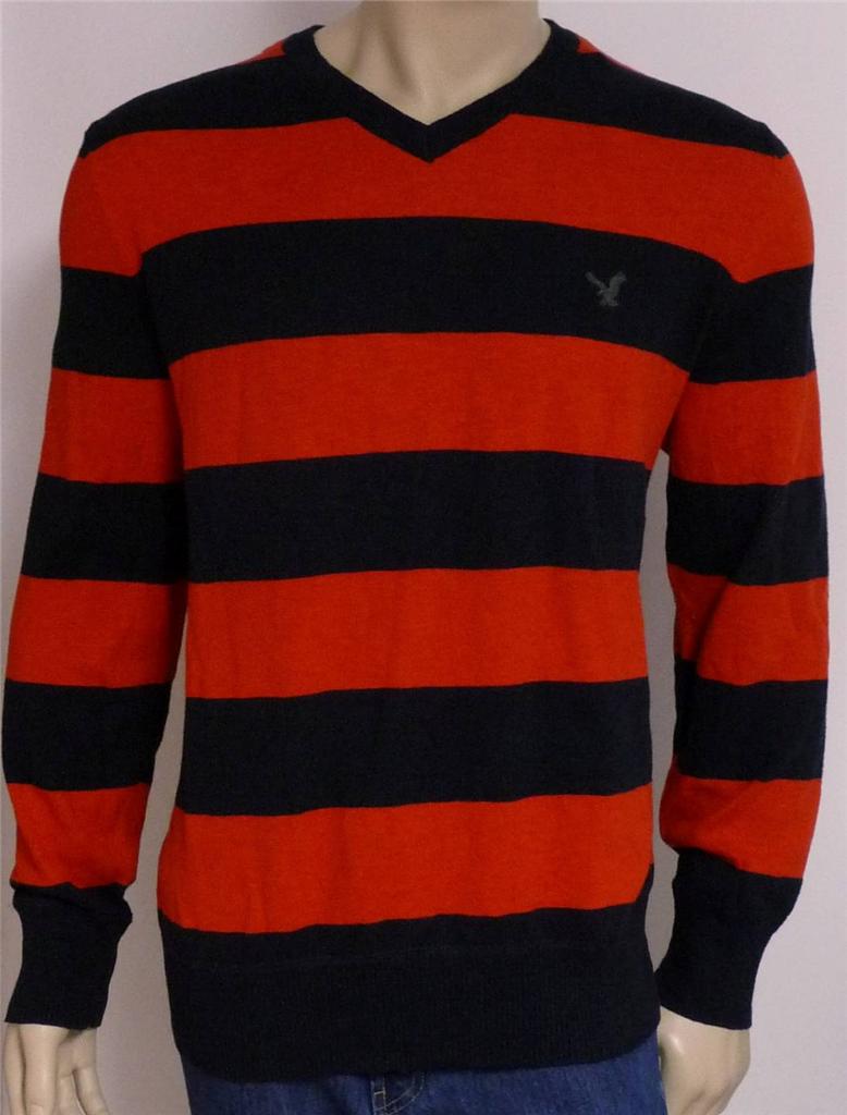 Details about American Eagle Outfitters AEO Mens Red Navy Rugby Stripe ...