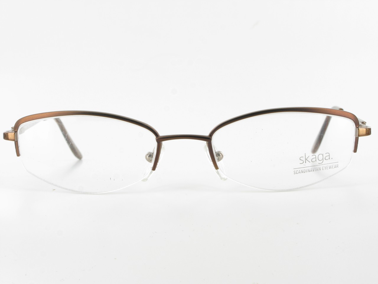 Classy Metal Eyeglasses SCANDINAVIAN EYEWEAR SKAGA 9252 Brown Semi