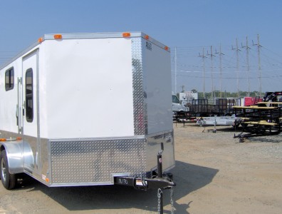 cargo trailer 7x12 enclosed finished motorcycle interior ramp ft door
