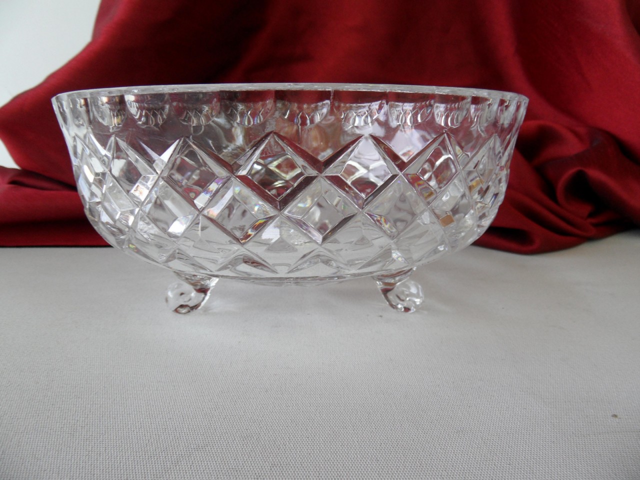 VINTAGE BOHEMIAN ART DECO CUT CRYSTAL FOOTED BOWL eBay