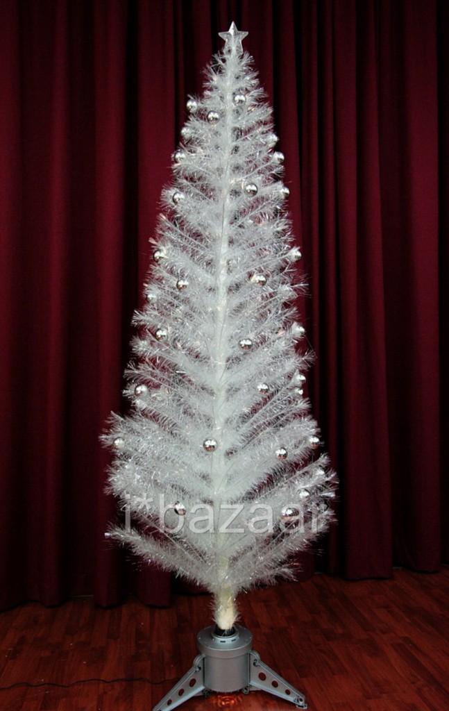 1 8m fibre optic silver ball white christmas tree defect 1 8m fibre optic silver ball white christmas tree defect
