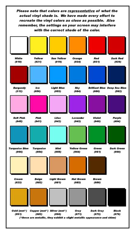 This is the color chart