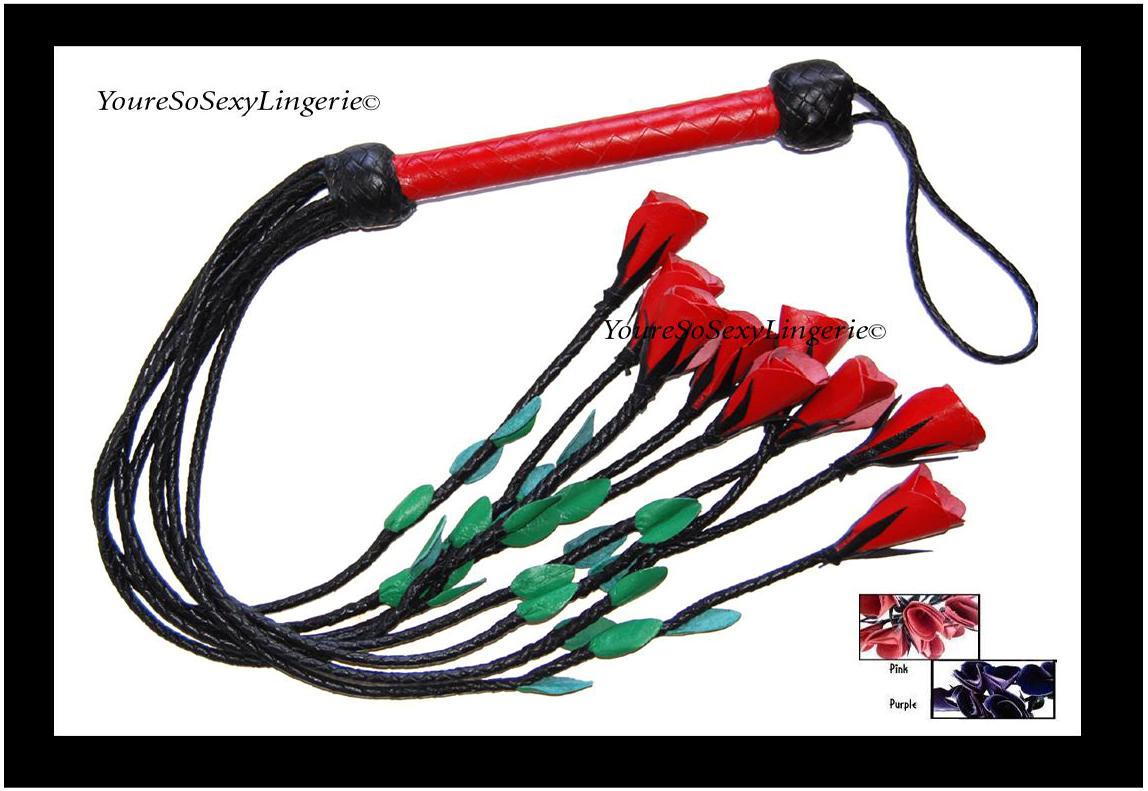 CATONINE Genuine LEATHER ROSE WHIP flogger Mistress eBay