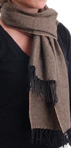 SCARF MENS / LADIES DANIELA FARGION BROWN WOOL MIX #11