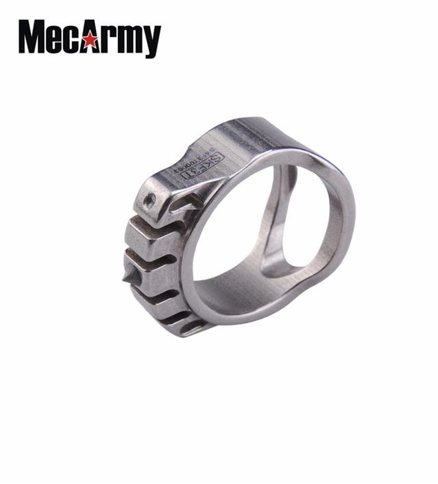 MecArmy SKF3T Dual Tritium Glass Breaker Tungsten Strike Ring Necklace