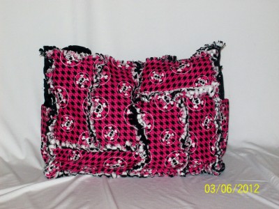 Pink Tote on Hot Pink Black Goth Punk Skull Rag Quilt Diaper Bag Tote Purse Ebay
