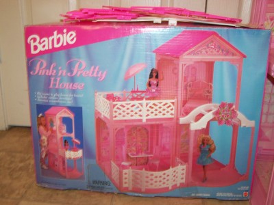 1995 BARBIE PINK N PRETTY DOLLHOUSE DREAM HOUSE 3 STORY