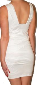 White Bodycon Dress on White Tiered Glam Bodycon 80 S 90 S Club Cocktail Bandage Mini Dress