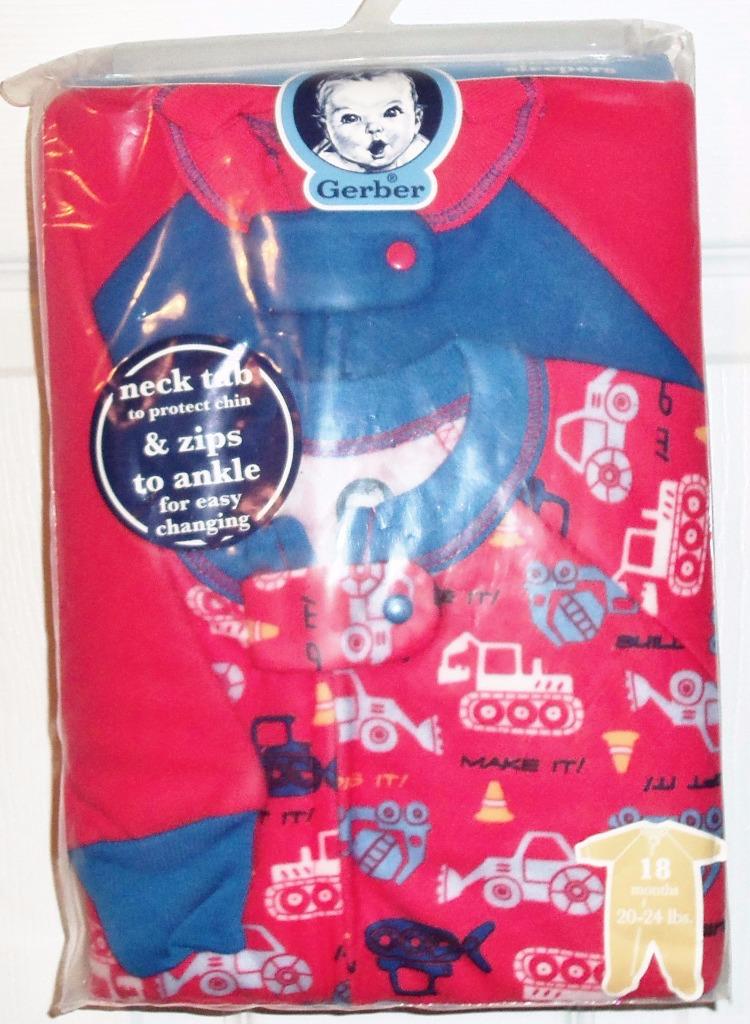 Gerber-2-Pack-Blanket-Sleepers-Size-18months-Long-Sleeve-Girls-or-Boys-NEW