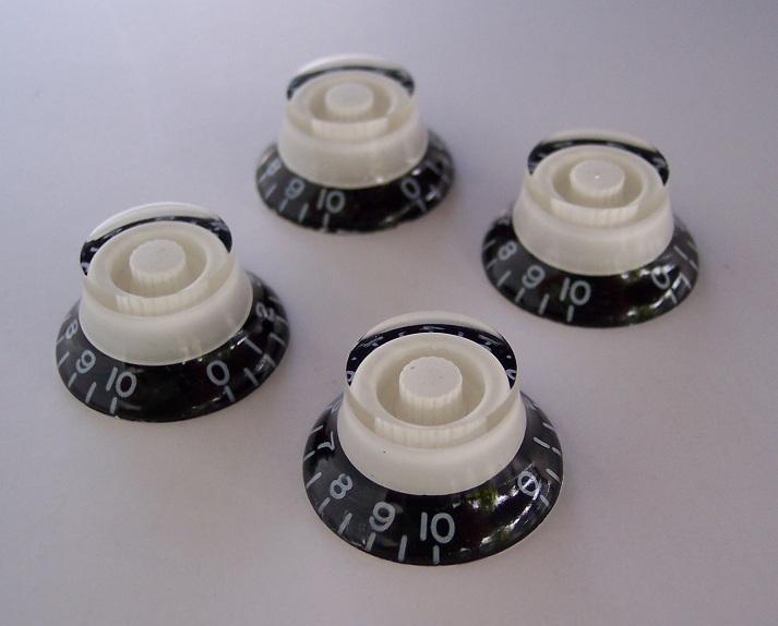 True Custom Shop® White & Black TOP HAT KNOBS for GIBSON LES PAUL SG
