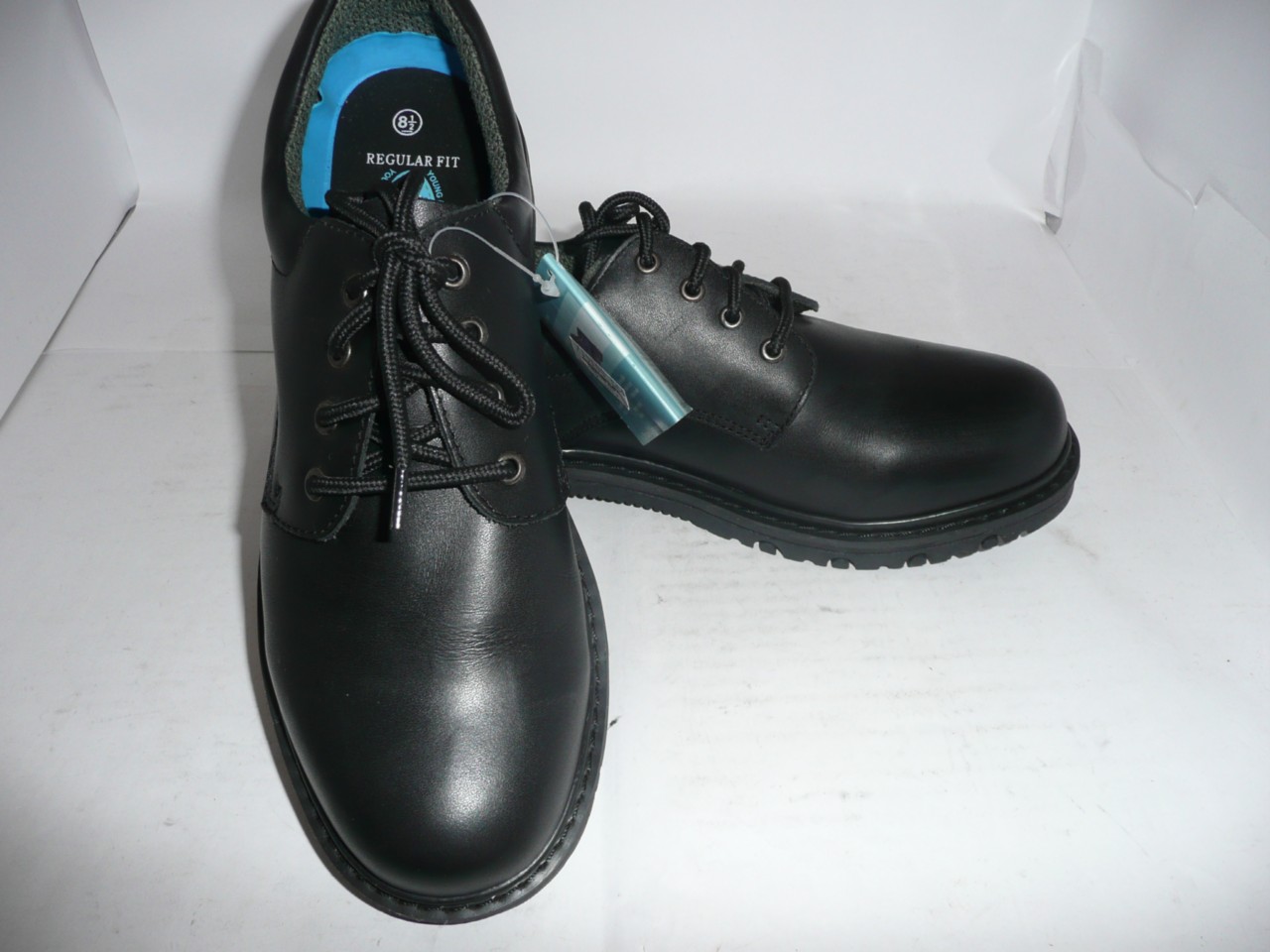 SCHOOL-SHOES-BLACK-LEATHER-PURNELL-SIZE-8-5-NEW