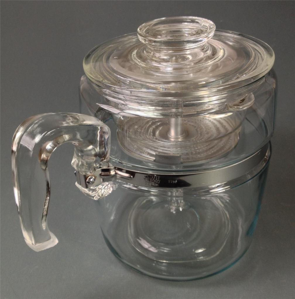 Retro vintage 60s 70s pyrex glass coffee pot percolator 9 cup EC eBay