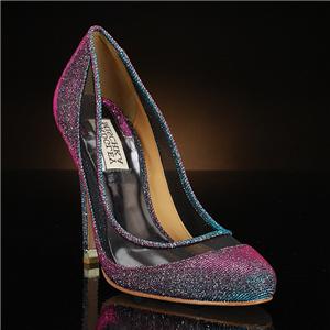 plum dress silver shoes