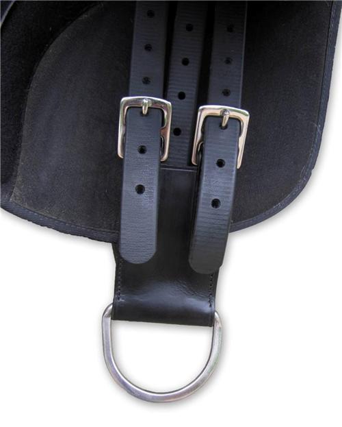 Black Leather English Girth Saddle Converter, Convert to use Western