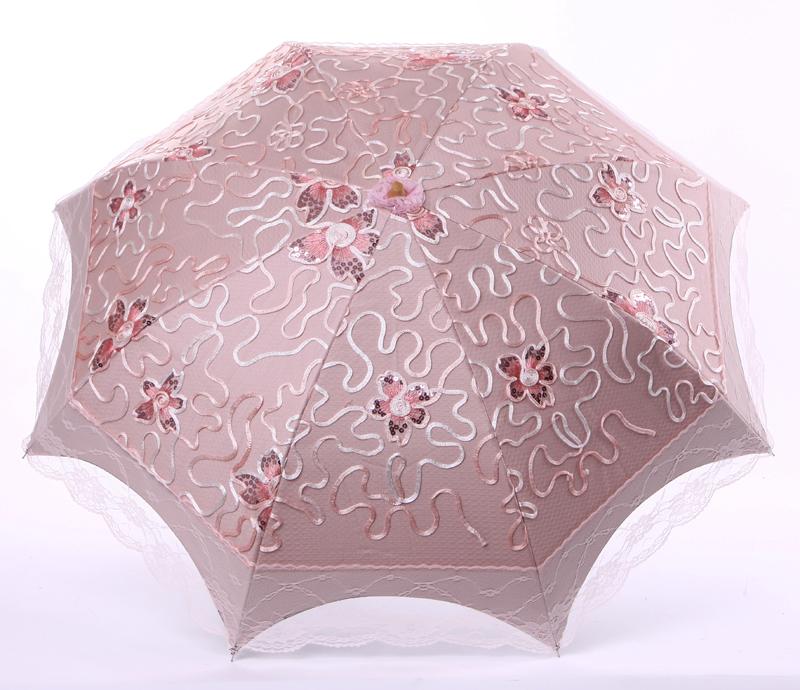 Lace Embroidered Eleganted Parasol Sun/Rain/Snow AntiUV 2 Folding
